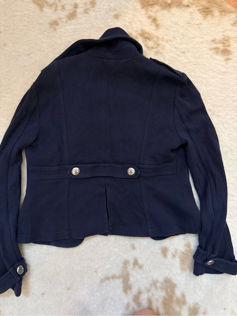 2000’s bebe Navy Double-Breasted Military-Style Blazer - Picture 7 of 7